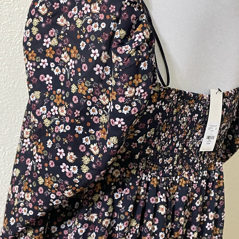 Francesca’s Dress Mi Ami Floral Sweetheart Mini Milkmaid Sz L - Picture 6 of 12